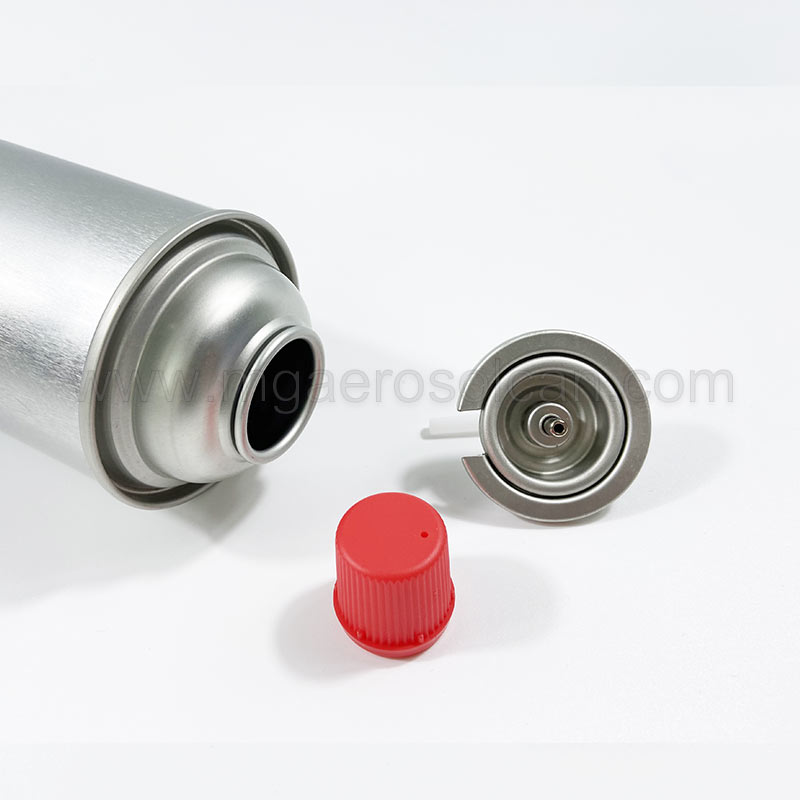 Empty aerosol can for butane gas