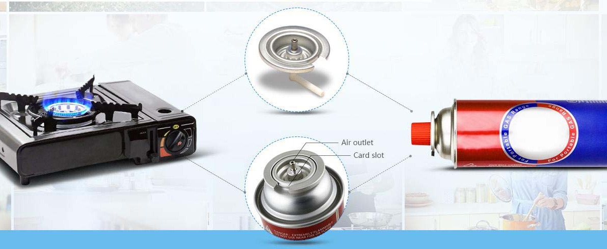 aerosol tin can for butane gas