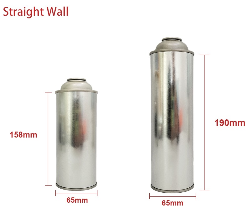 empty straight wall type of aerosol tin cans
