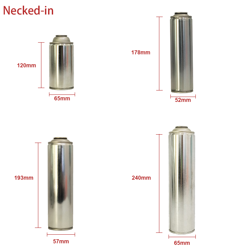 neck-in type aerosol tin can