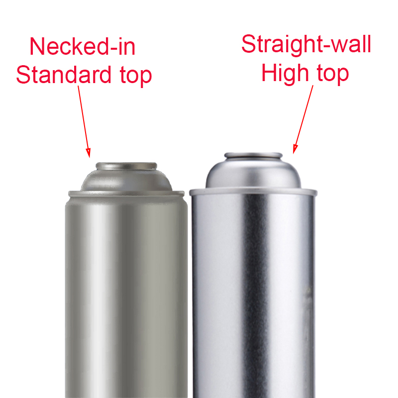 Necked-in aerosol tin can