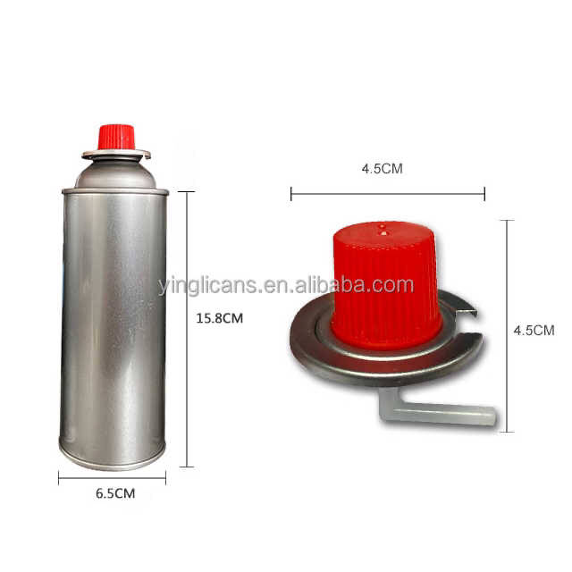 Empty butane gas can with valve