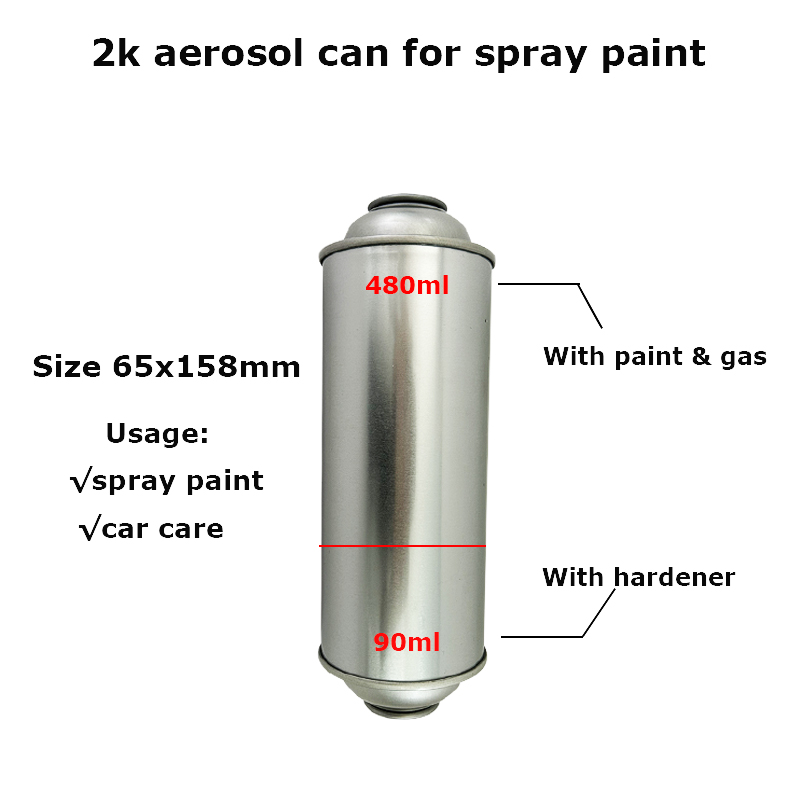 empty 65x158mm 2k aerosol tin can