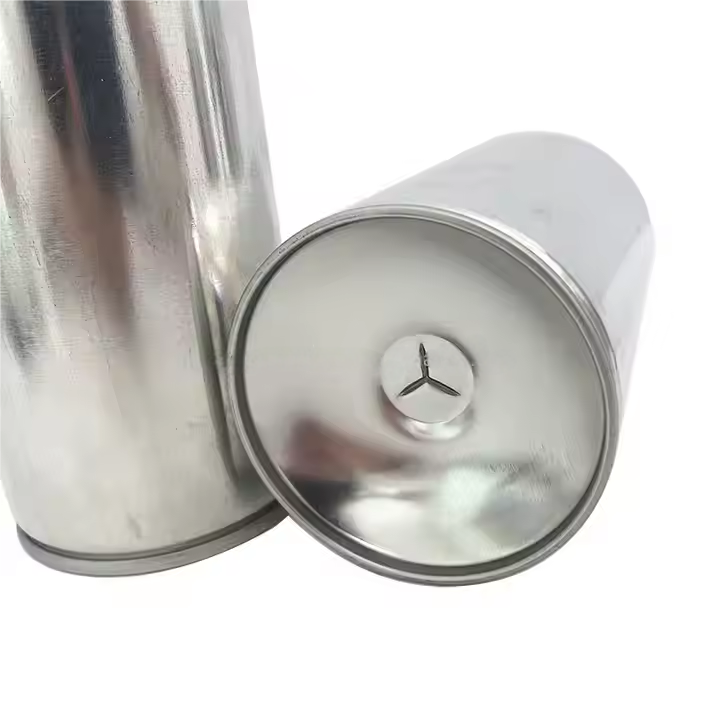aerosol tin can with bottom pressure relief sign